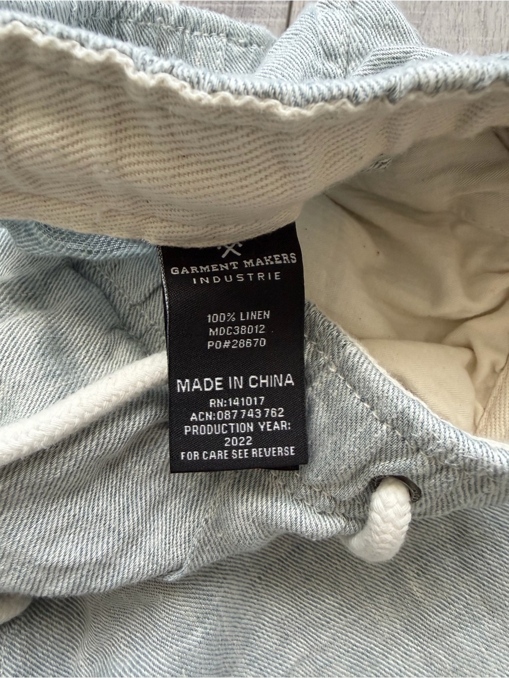 Industrie Australia 100% Linen Drawstring Men’s Shorts Size Medium - Picture 5 of 5